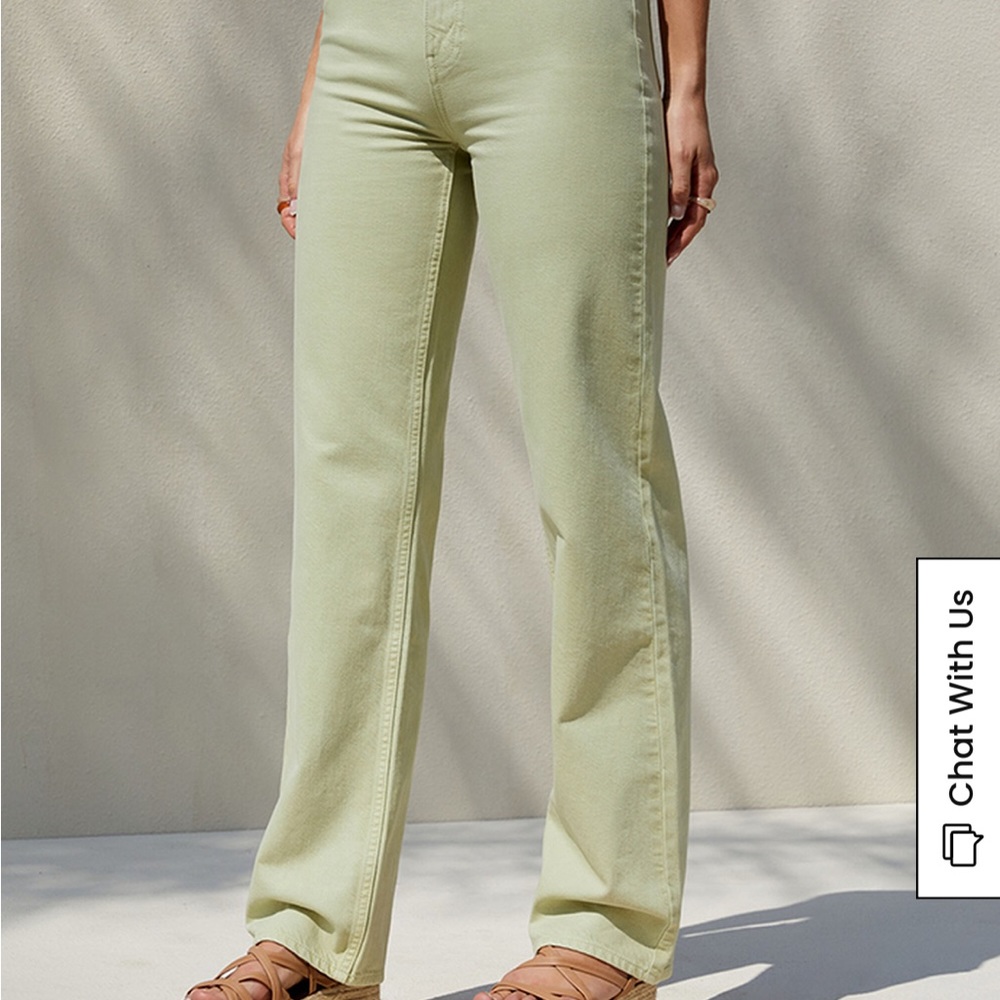 Green boyfriend jeans